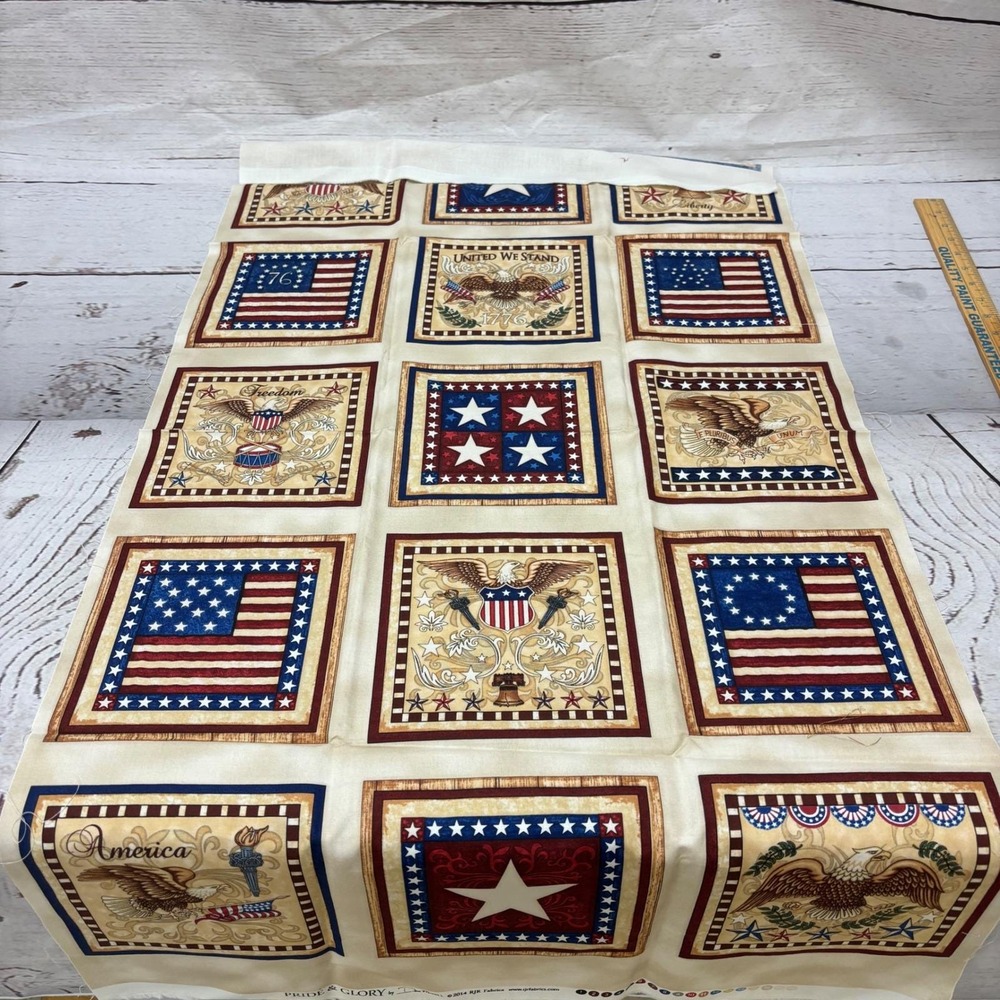 RJR Fabrics Pride & Glory Dan Morris Patriotic Americana Cotton Quilt Panel 2014